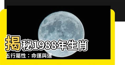 1988 屬什麼|【1988年五行】1988年五行屬什麼？龍年出生五行缺什麼？